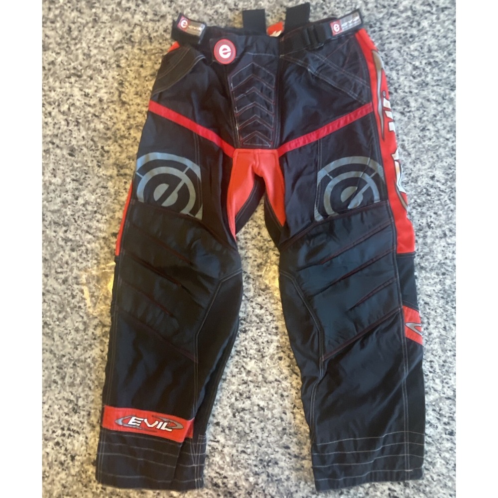Evil Padded Paintball Pants Red Black Size S #587 - Picture 2 of 14